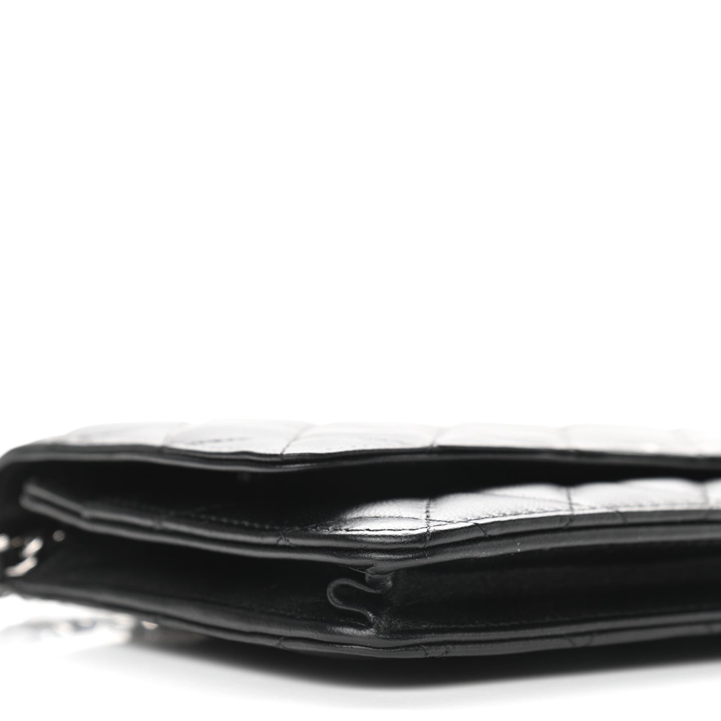 Lambskin Quilted Wallet On Chain WOC Black