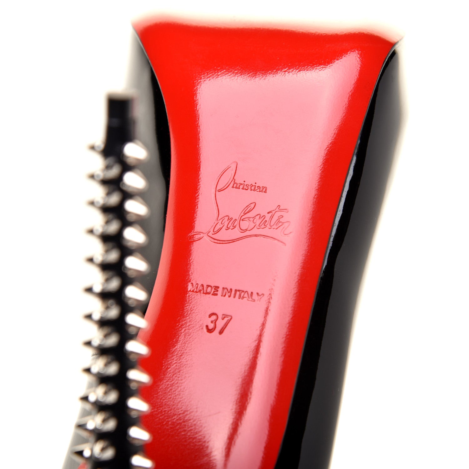 Christian Louboutin Patent New Very Prive Spikes 120 Pumps 37 Black 6 of 9