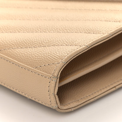 Saint Laurent Grain De Poudre Matelasse Chevron Monogram Chain Wallet Nude Powder 9 of 9