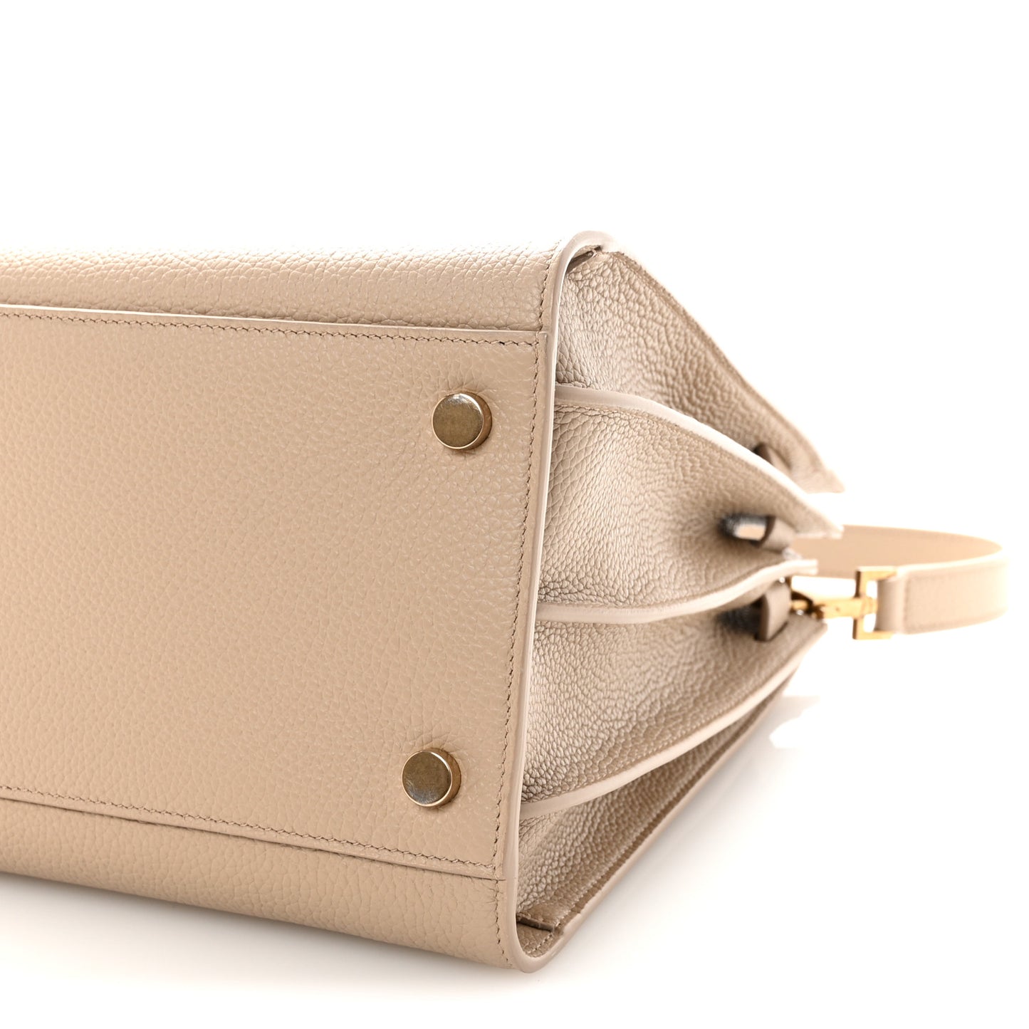 Grained Calfskin Small Supple Sac De Jour Dark Beige