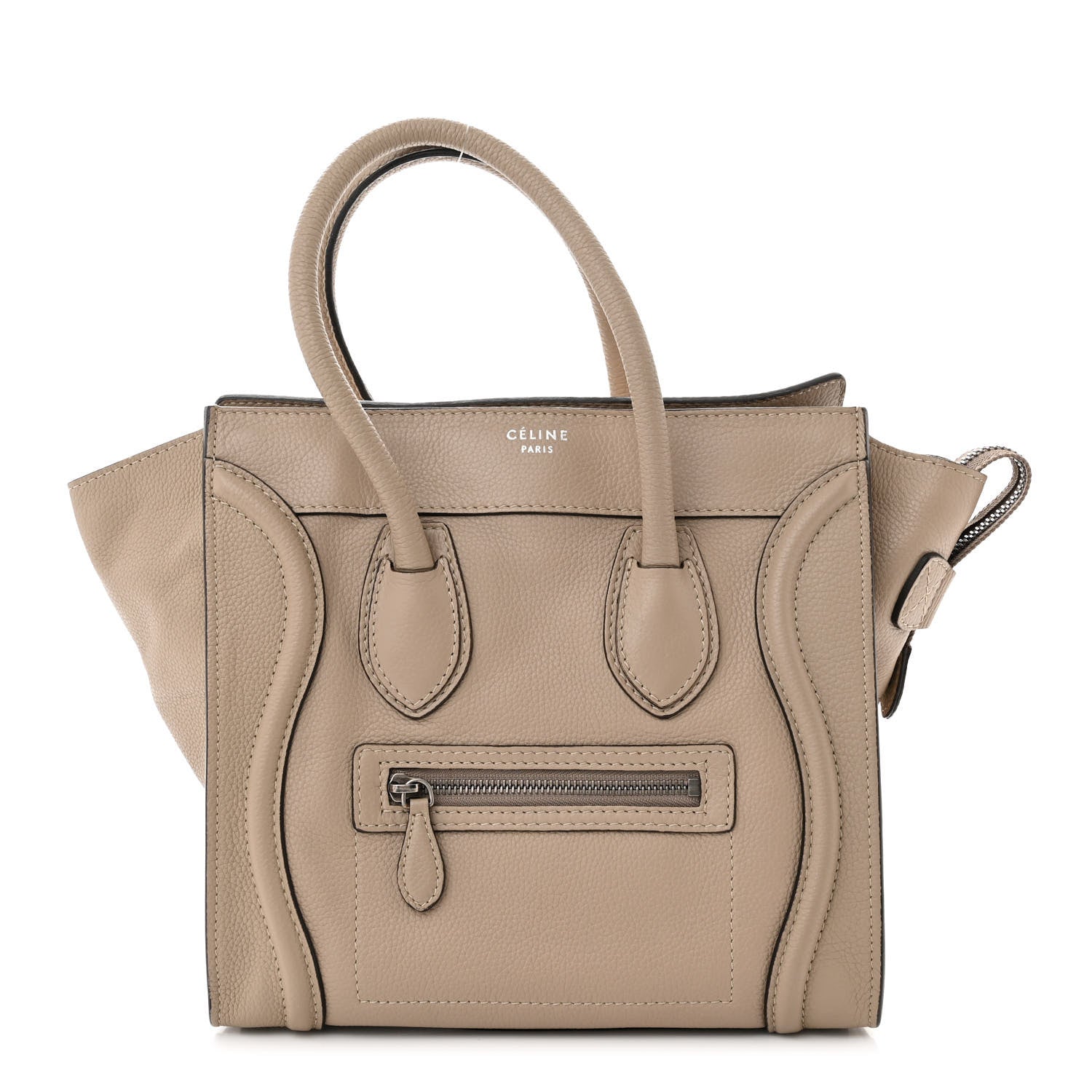 Celine Drummed Calfskin Micro Luggage Dune 1 of 11