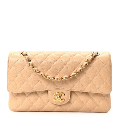 Chanel Caviar Quilted Medium Double Flap Beige 1 of 11