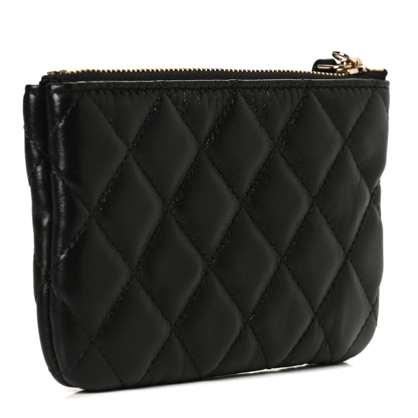 Lambskin Quilted Small No. 5 Cosmetic Case Black