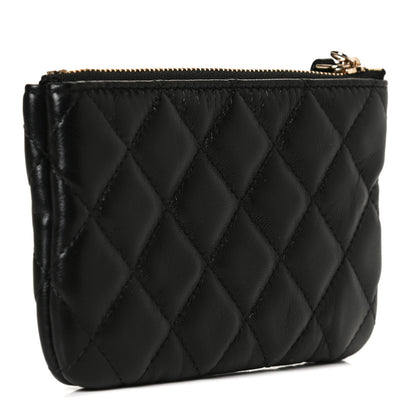 Chanel Lambskin Quilted Small No. 5 Cosmetic Case Black 3 of 12