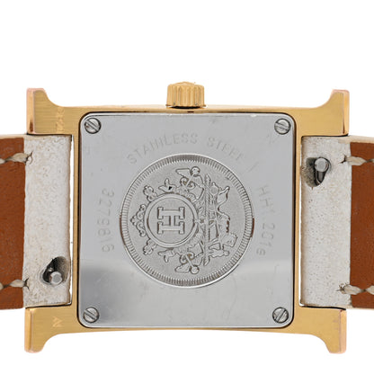 Hermes Stainless Steel Epsom 21mm Heure H Hour Quartz Watch Blanc 4 of 5