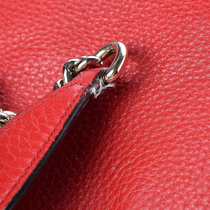 Gucci Pebbled Calfskin Large Soho Chain Shoulder Bag Tabasco Red 13 of 20