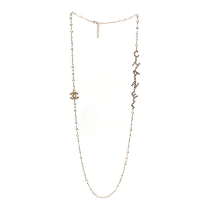 Chanel Pearl Crystal 90's Icon CC Necklace Gold 3 of 7