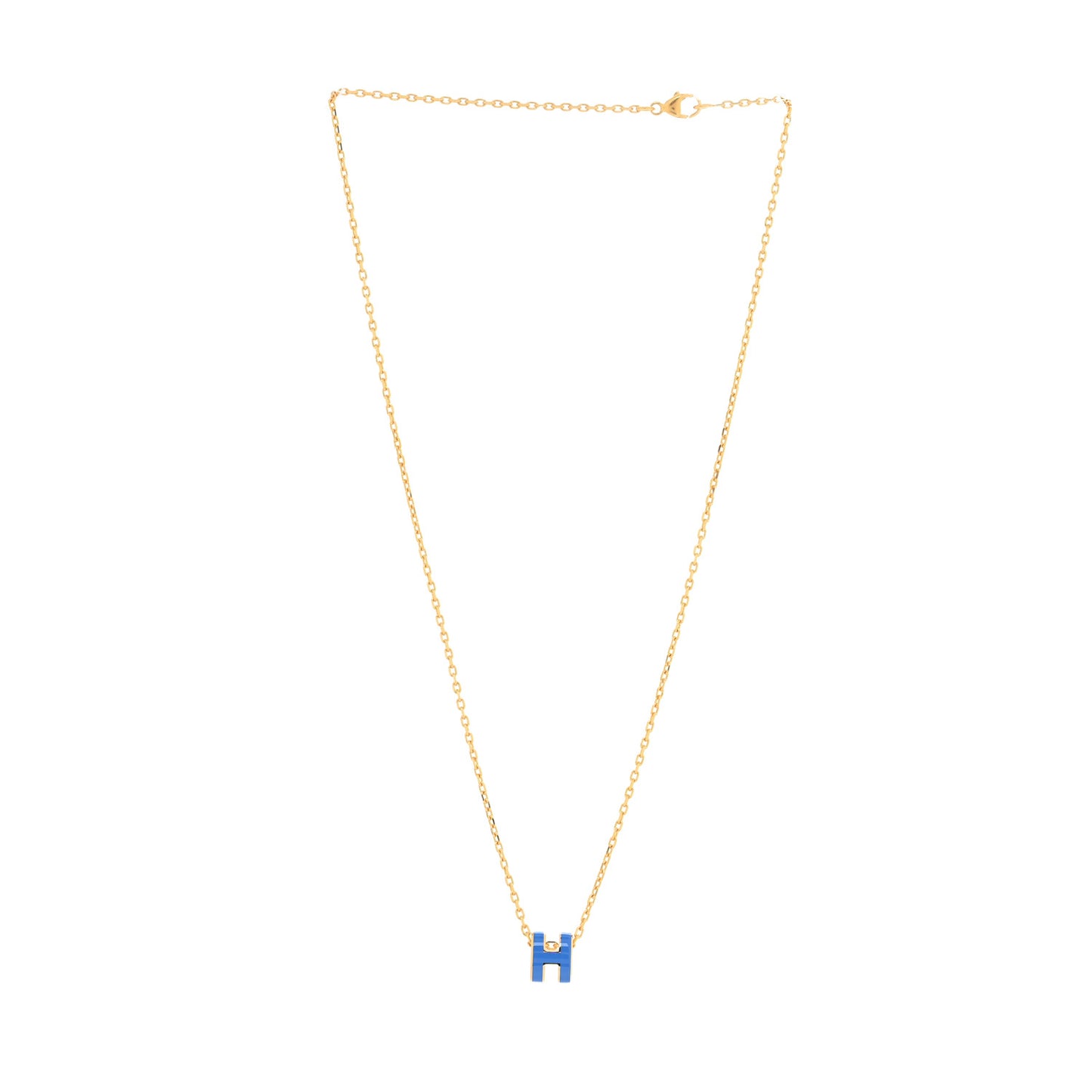 Lacquered Gold Mini Pop H Pendant Necklace Bleu Transat