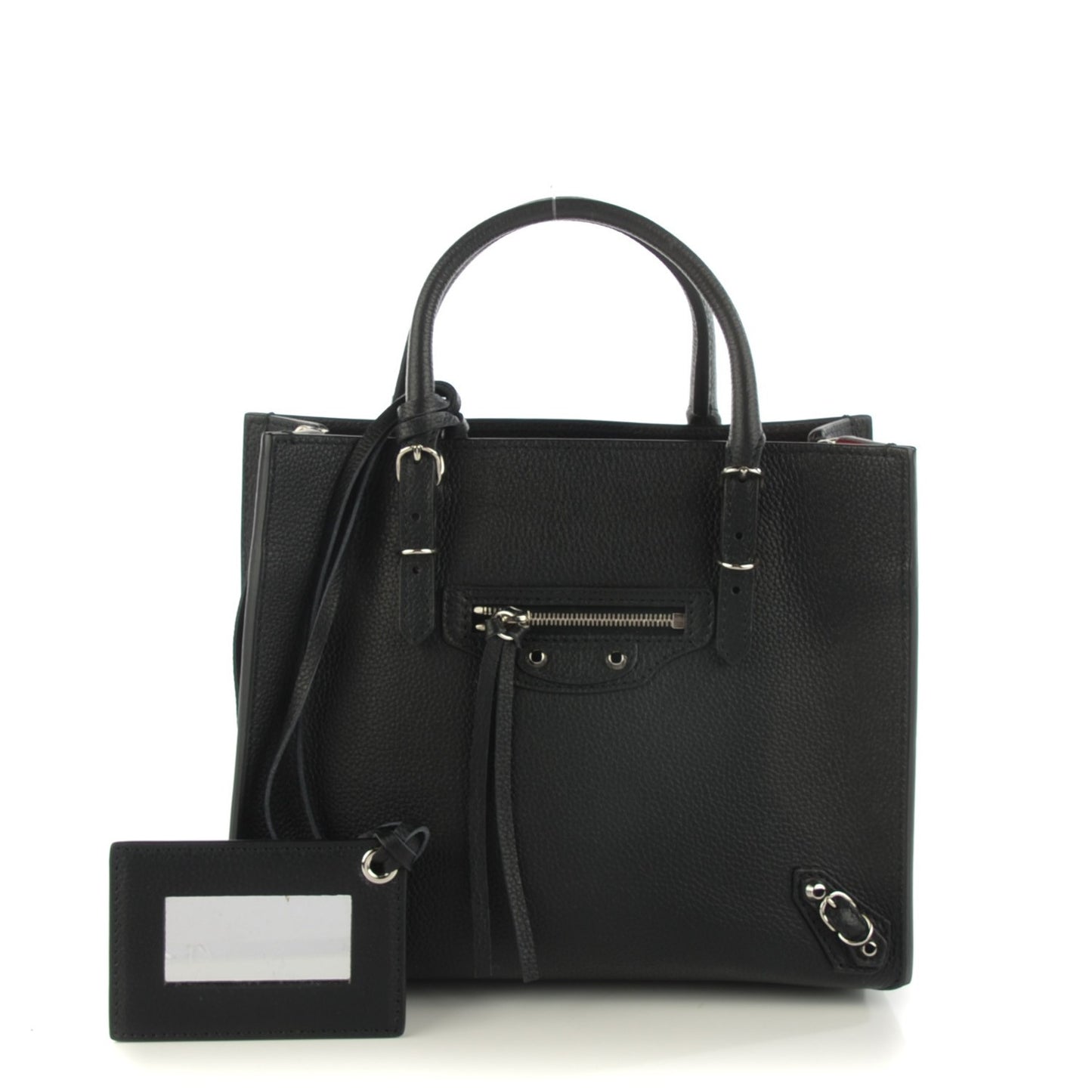 Grained Calfskin Papier Mini A4 Tote Black