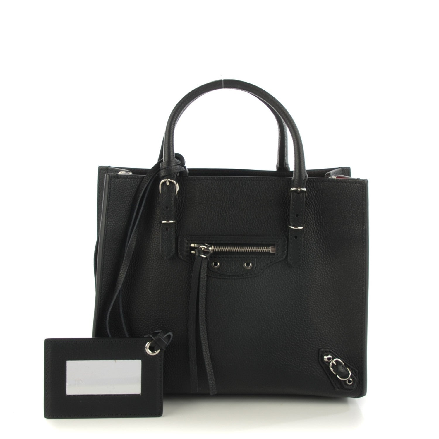 Balenciaga Grained Calfskin Papier Mini A4 Tote Black 1 of 7