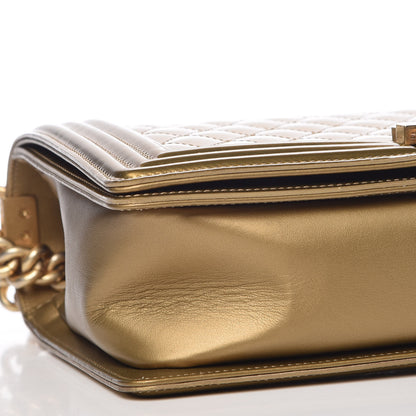 Chanel Metallic Patent Calfskin Quilted New Medium Boy Flap Gold 8 of 10