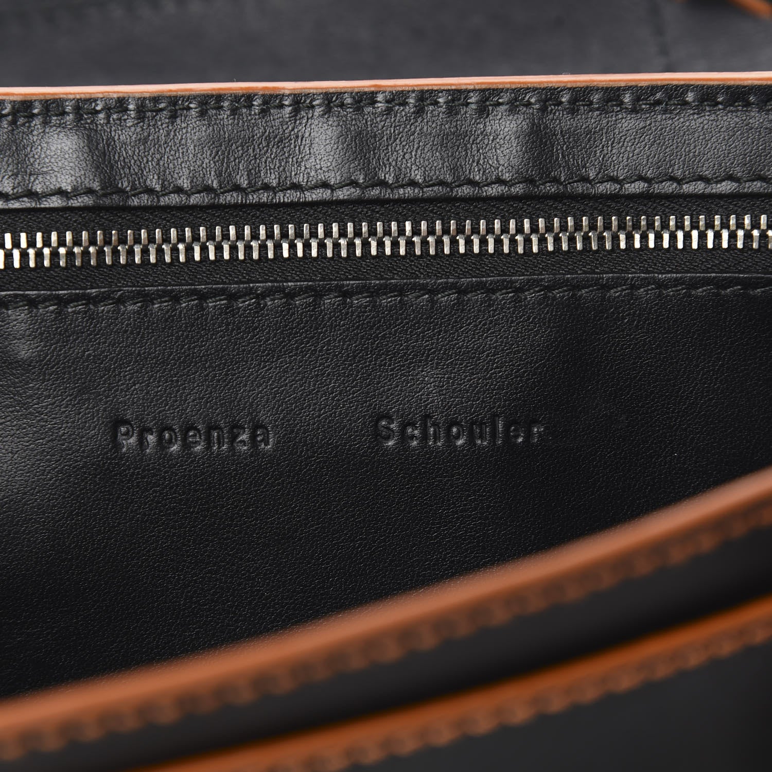 Proenza Schouler Calfskin Tiny Whipstitch PS1 Satchel Black Orange 7 of 11