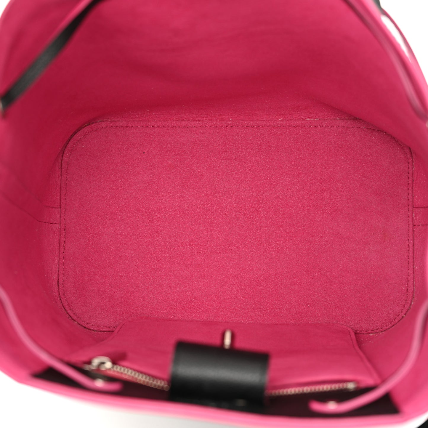 Calfskin Lockme Bucket Black
