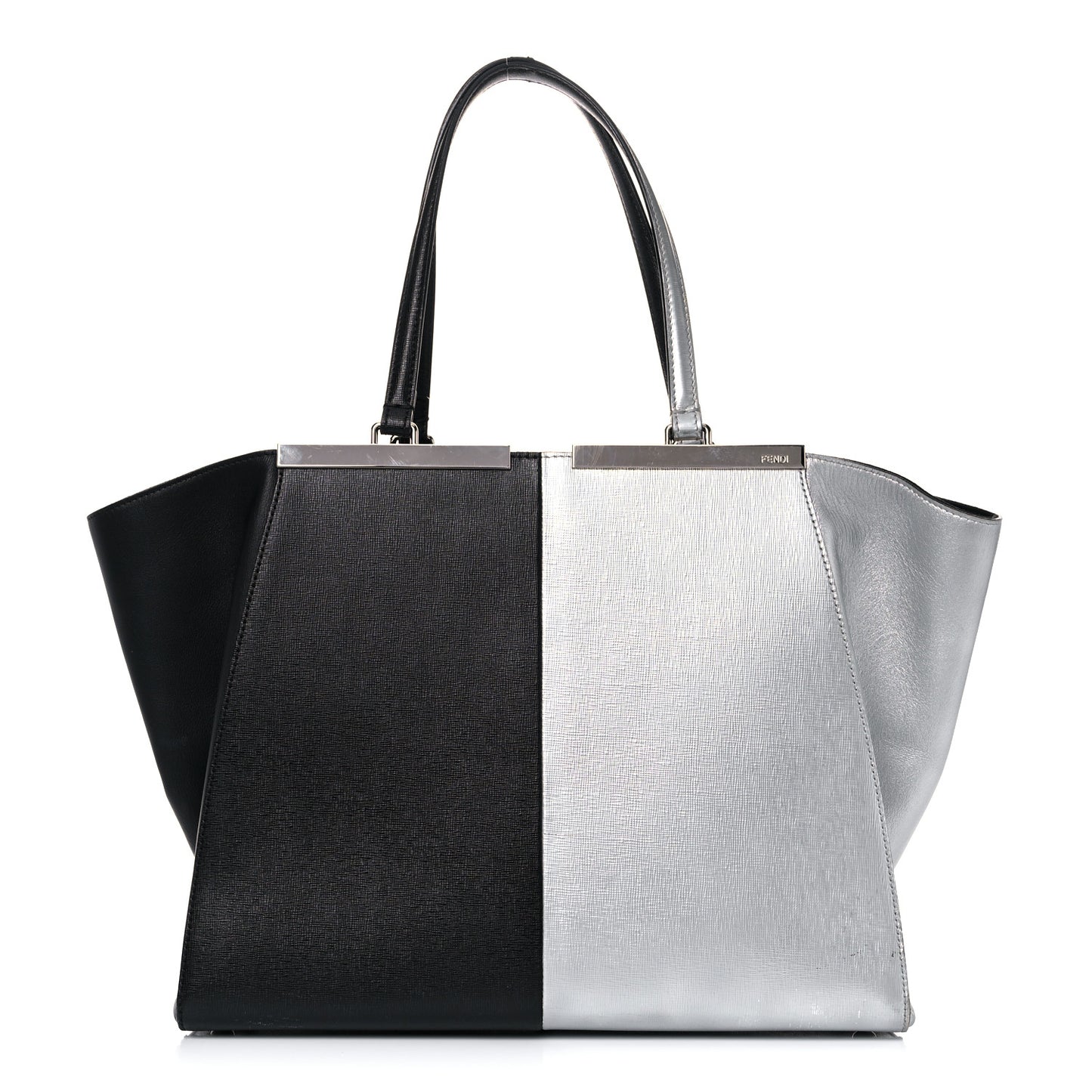 Vitello Elite Bi Color 3Jours Tote Argento Black