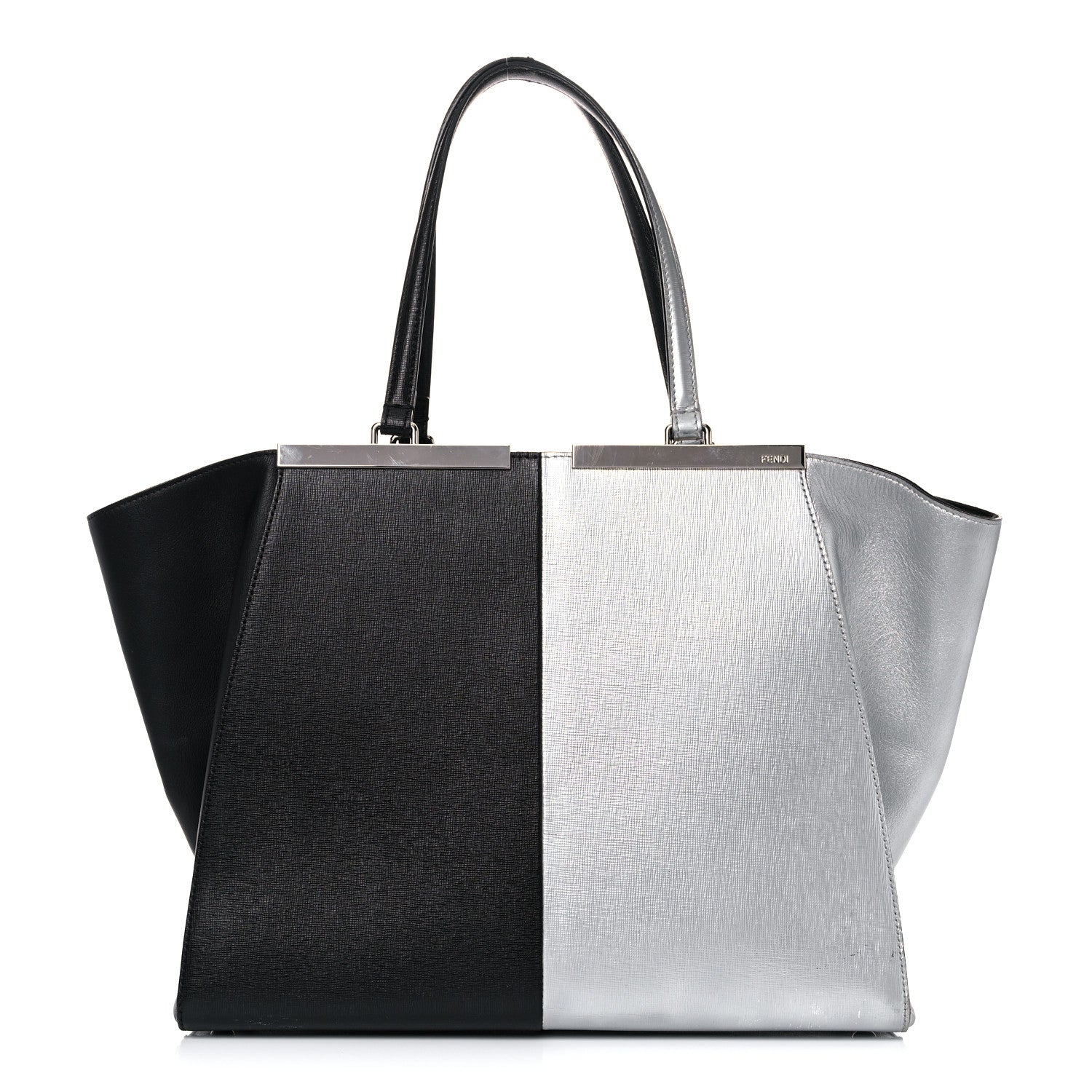 Fendi Vitello Elite Bi Color 3Jours Tote Argento Black 1 of 28