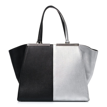 Fendi Vitello Elite Bi Color 3Jours Tote Argento Black 1 of 28