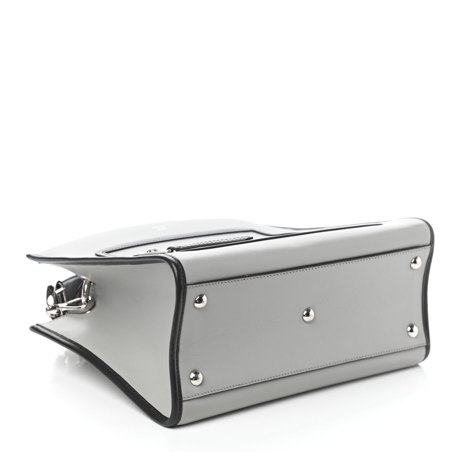 Vitello Century Opaco F is Fendi Bi-Color Small Runaway Satchel Ghiaccio Ebano