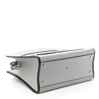 Fendi Vitello Century Opaco F is Fendi Bi-Color Small Runaway Satchel Ghiaccio Ebano 4 of 9
