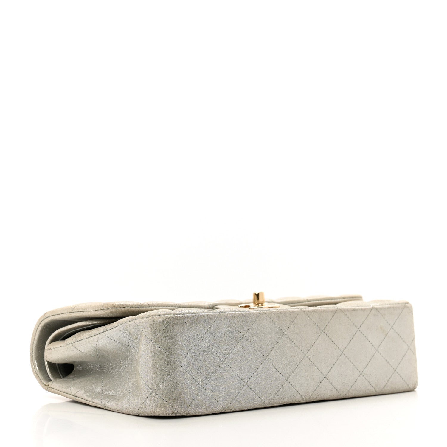 Chanel Iridescent Calfskin Quilted Medium Double Flap Silver 4 of 12