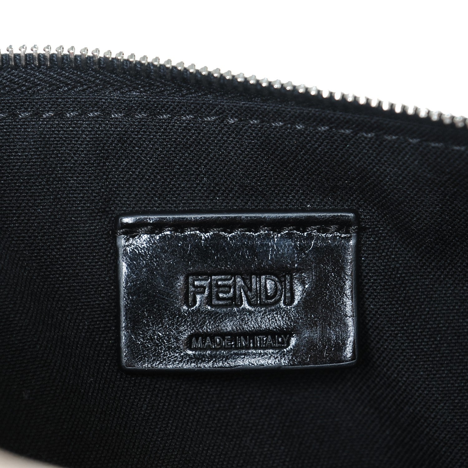 Fendi Vitello Liberty Studded Zip Pouch Black Multicolor 6 of 7