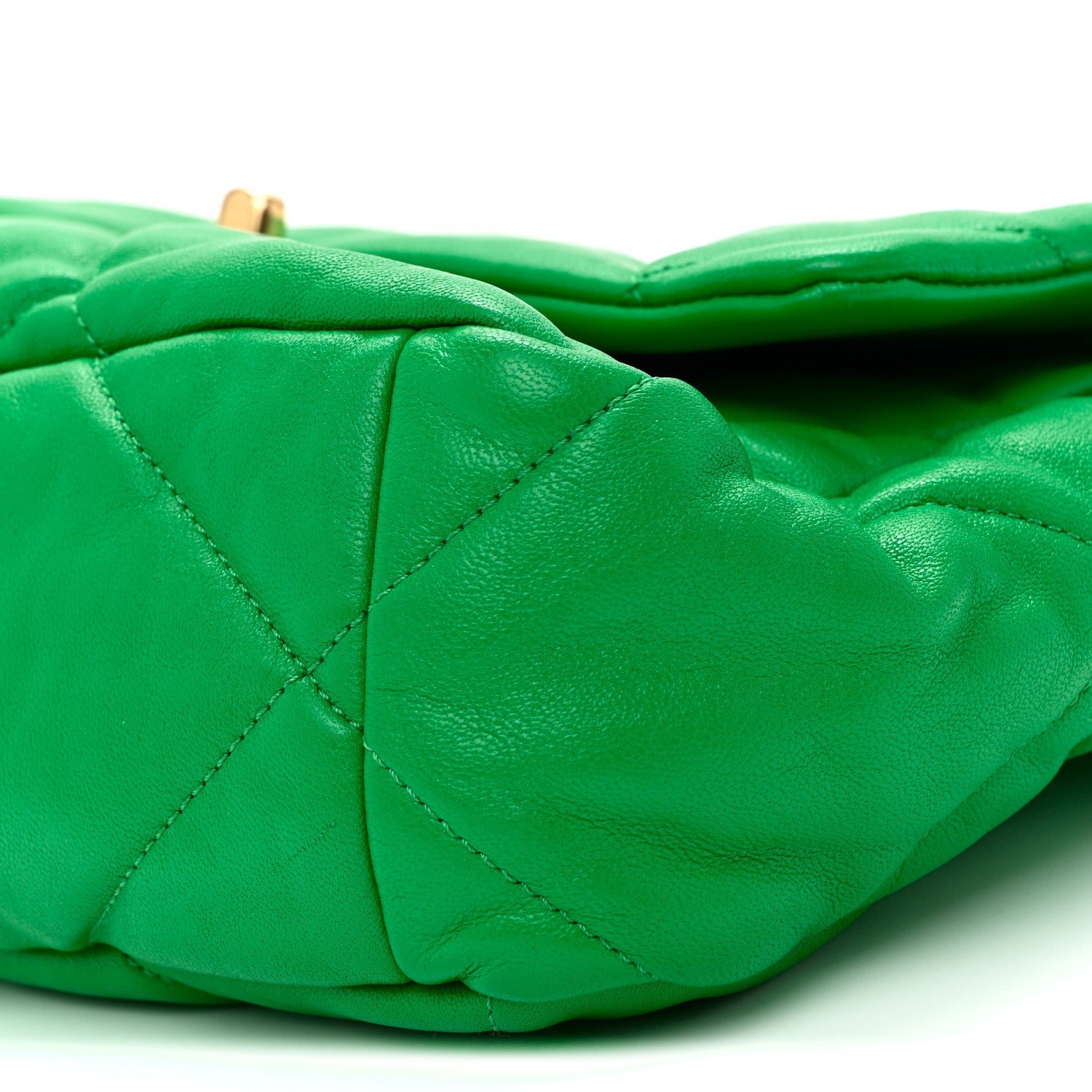 Chanel Goatskin Quilted Large Chanel 19 Flap Green 10 of 10