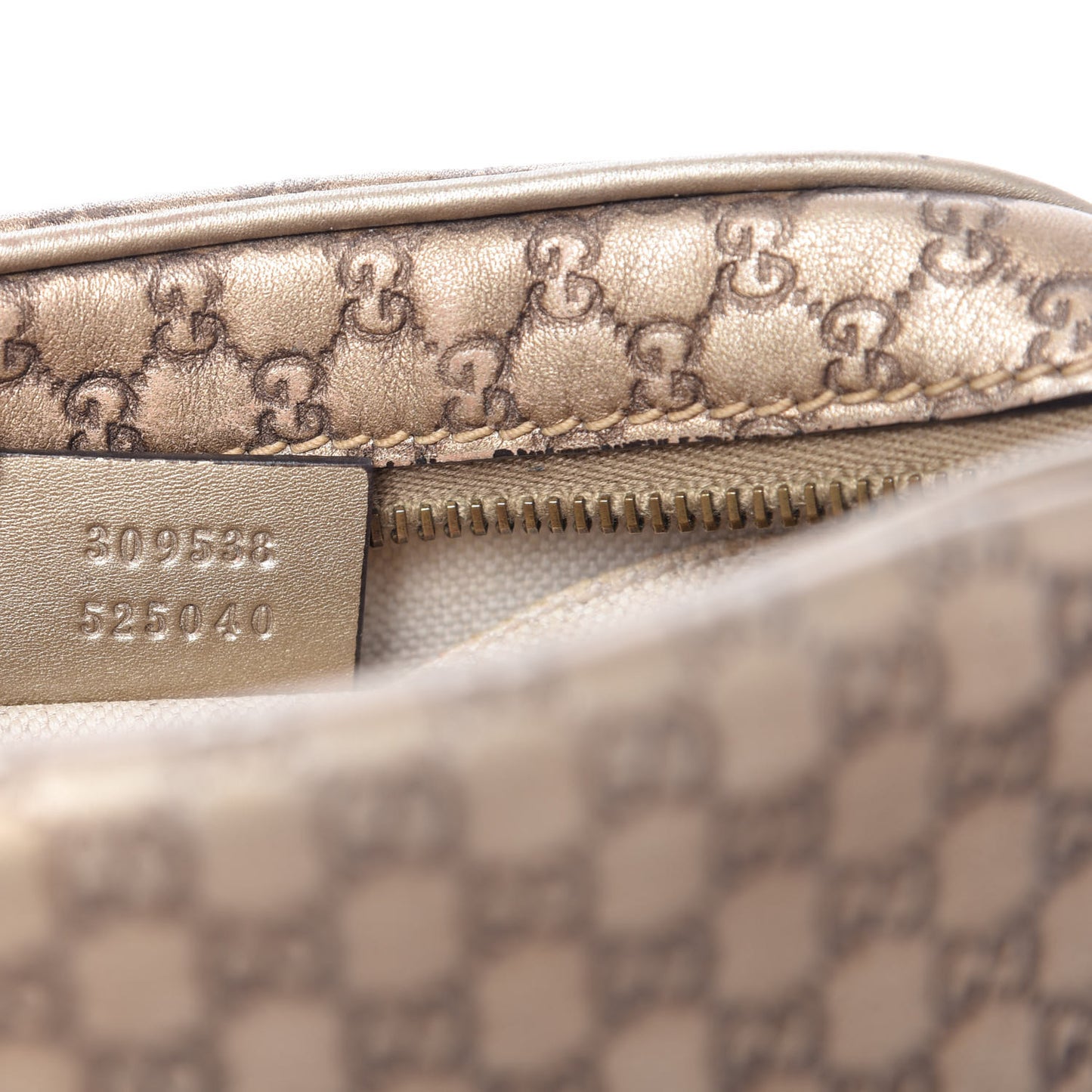 Metallic Microguccissima Sunshine Disco Crossbody Bag Champagne
