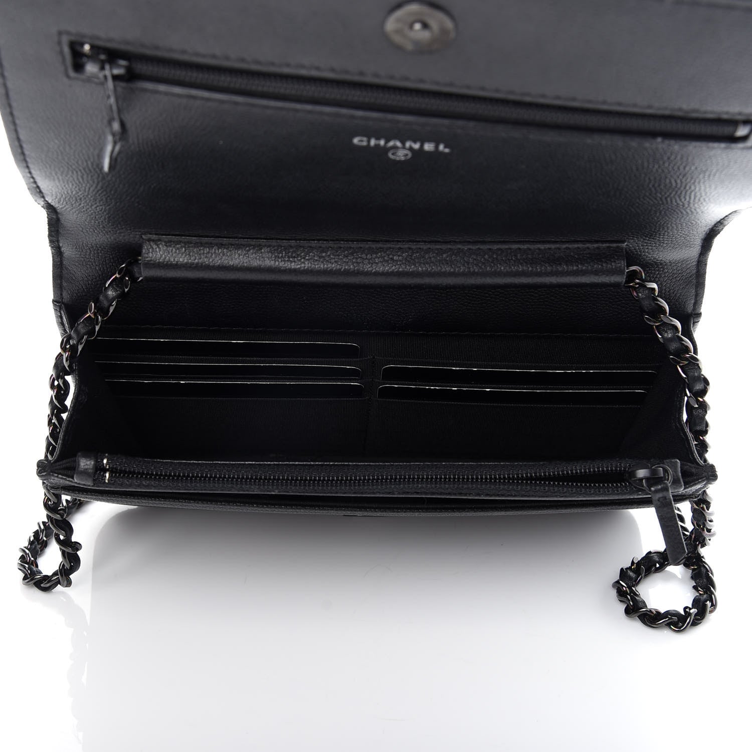 Chanel Caviar Quilted Boy Wallet On Chain WOC So Black 5 of 11
