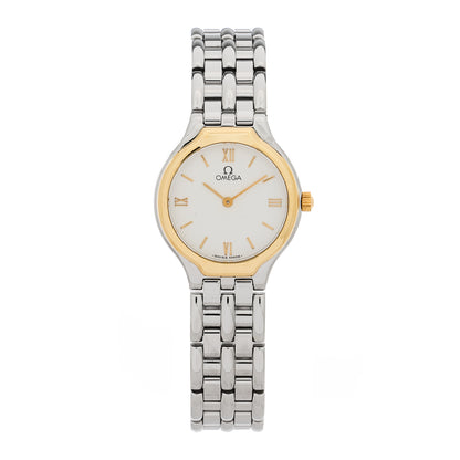 Omega Stainless Steel 18K Yellow Gold 23mm De Ville Prestige Quartz Watch White 595.0101 1 of 4