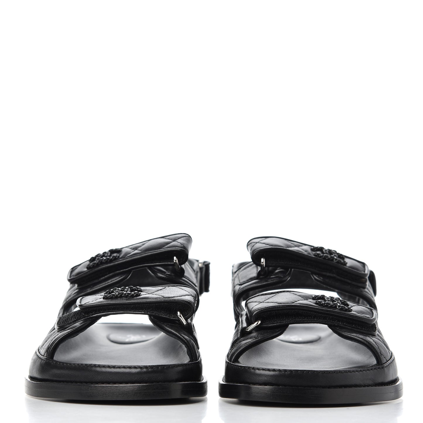 Lambskin Velcro Dad Sandals 38.5 Black