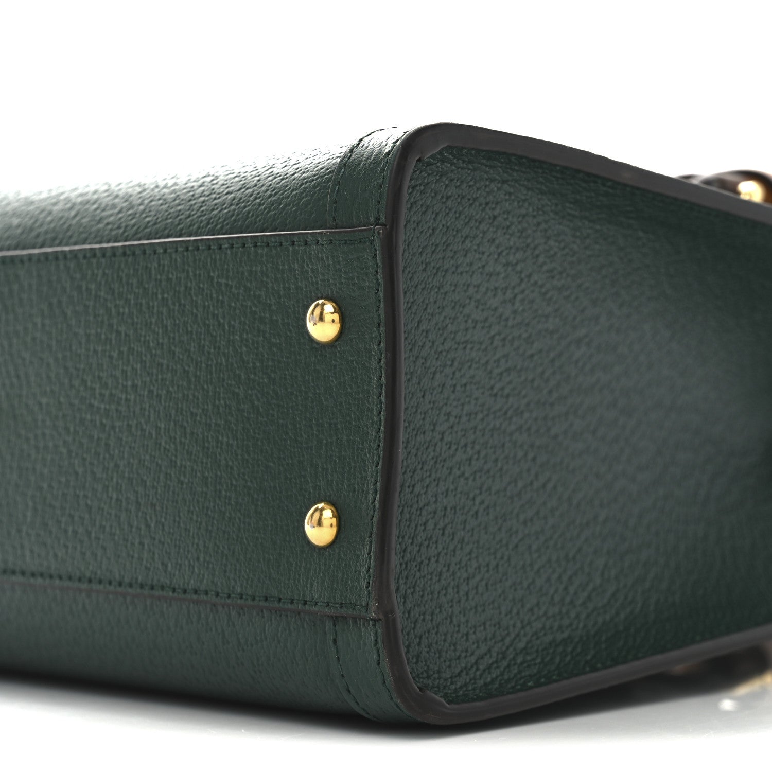 Gucci Textured Dollar Calfskin Web Small Diana Tote Bag Green 9 of 9