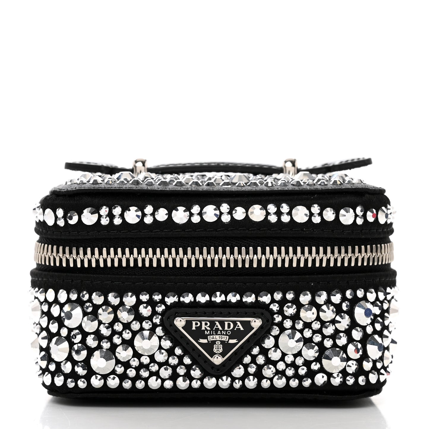 Satin Crystal Degrade Jewelry Beauty Case Metal