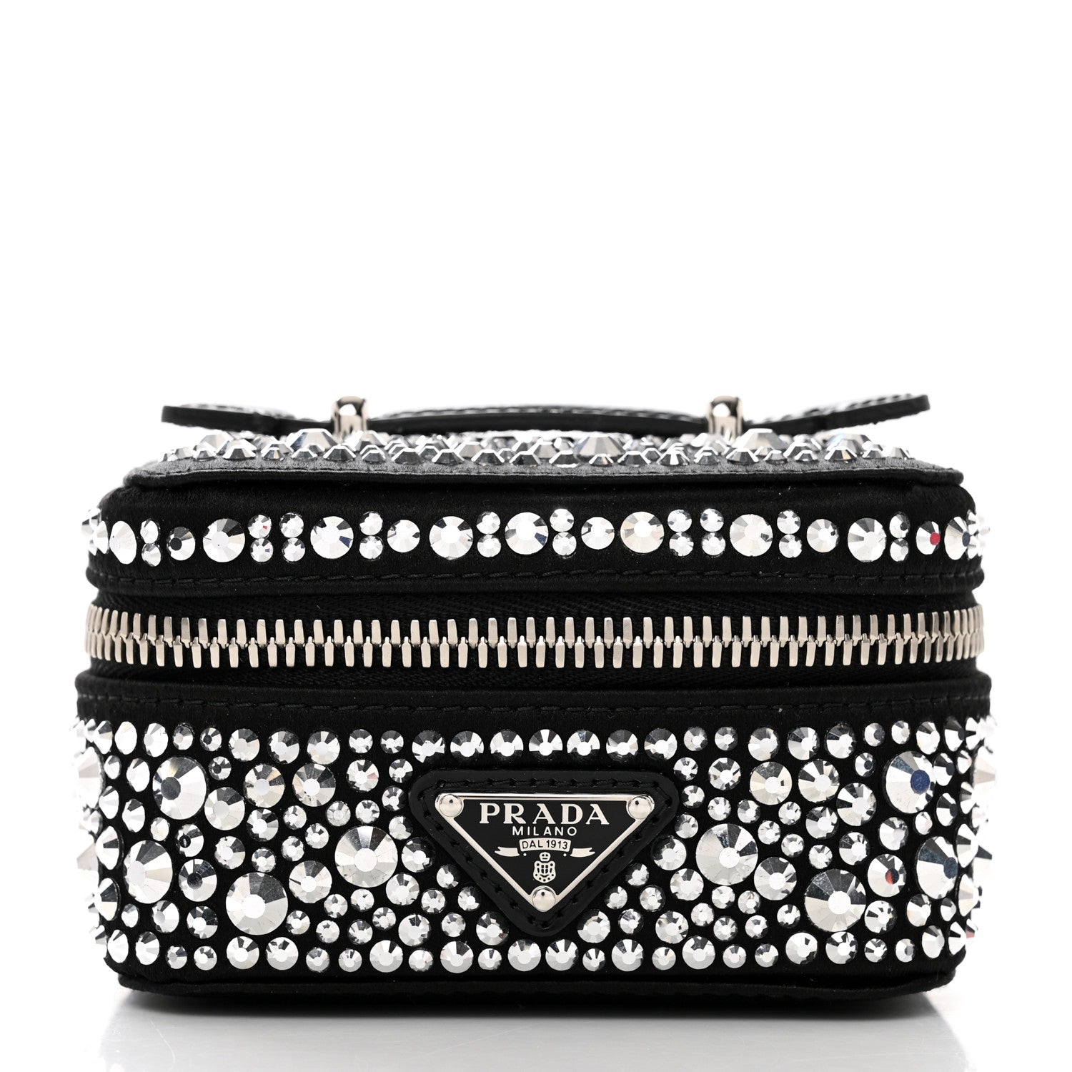 Prada Satin Crystal Degrade Jewelry Beauty Case Metal 2 of 9