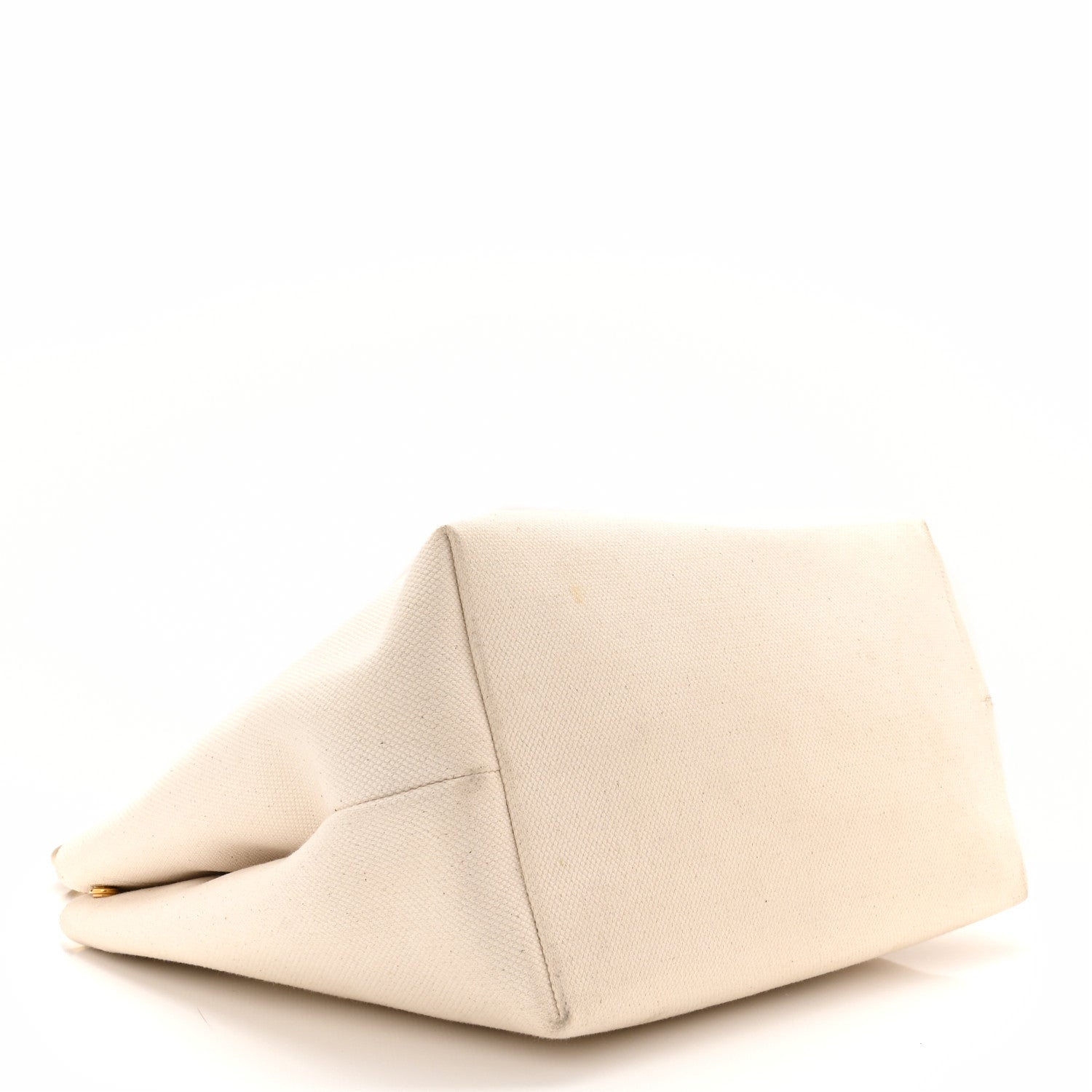 Celine Canvas Calfskin Logo Print Small Horizontal Cabas Gold 4 of 12