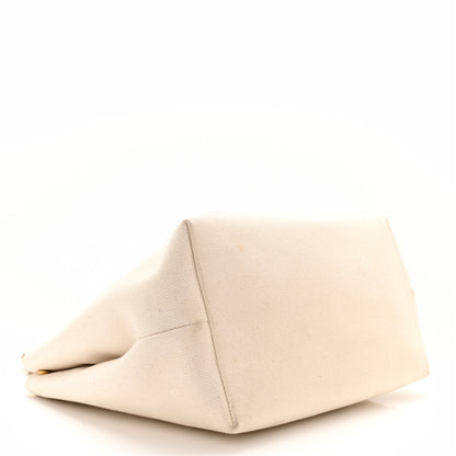 Celine Canvas Calfskin Logo Print Small Horizontal Cabas Gold 4 of 12