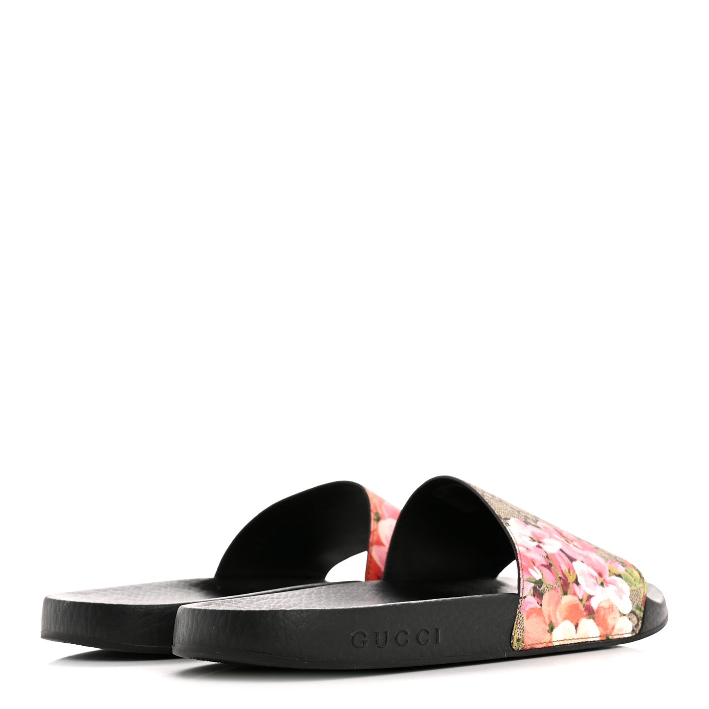 GG Supreme Monogram Blooms Slide Sandals 40 Beige Multicolor