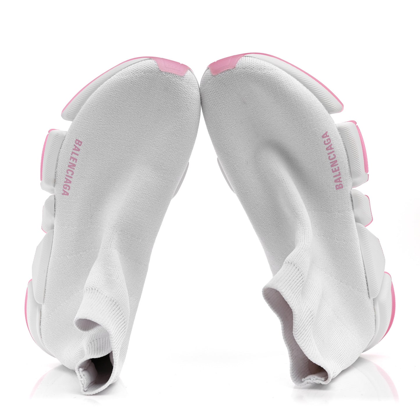 Technical 3D Recycled Knit Bi-Color Womens Speed 2.0 Transparent Sole Sneakers 40 Pink White