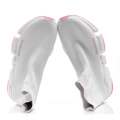 Balenciaga Technical 3D Recycled Knit Bi-Color Womens Speed 2.0 Transparent Sole Sneakers 40 Pink White 2 of 9