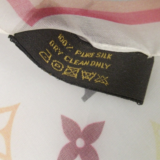 Monogram Multicolor Monogram Silk Scarf White
