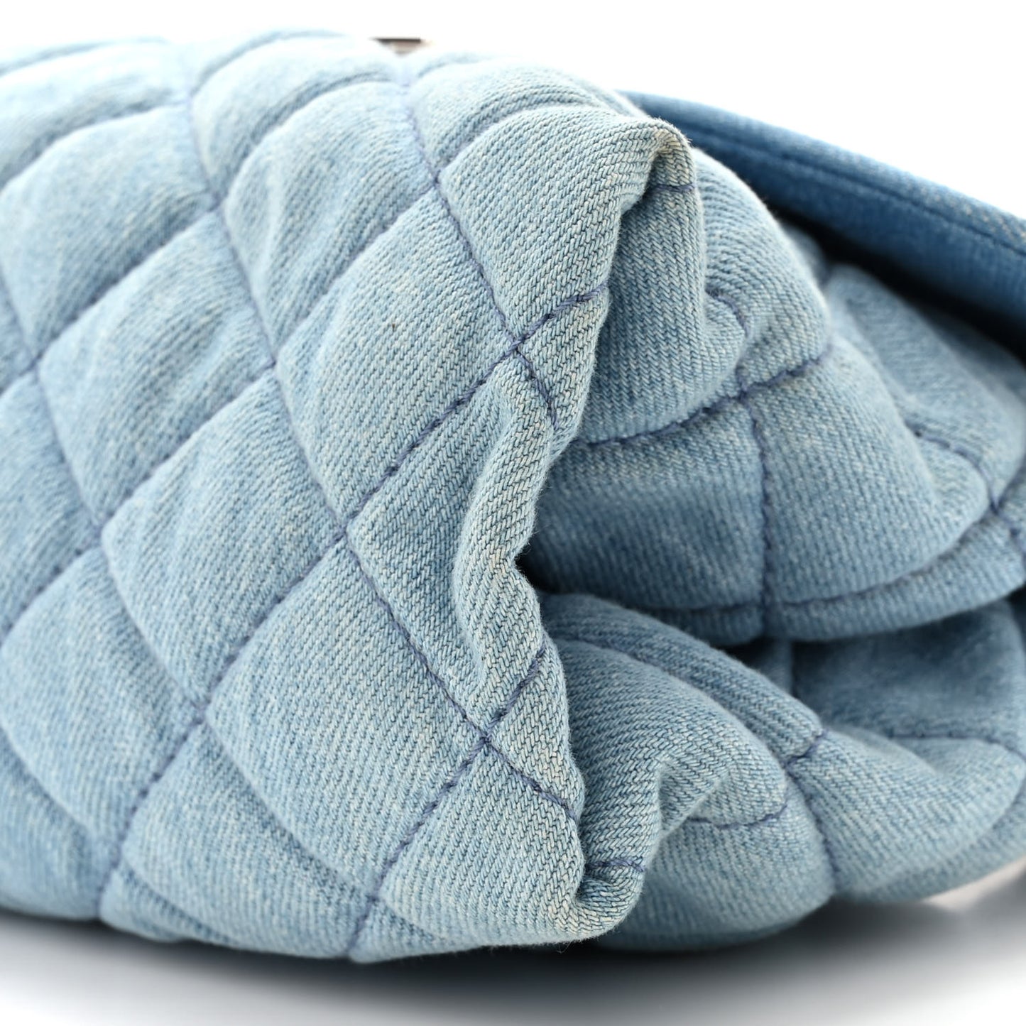 Eco Denim Quilted Small Beckett Shoulder Bag Blue
