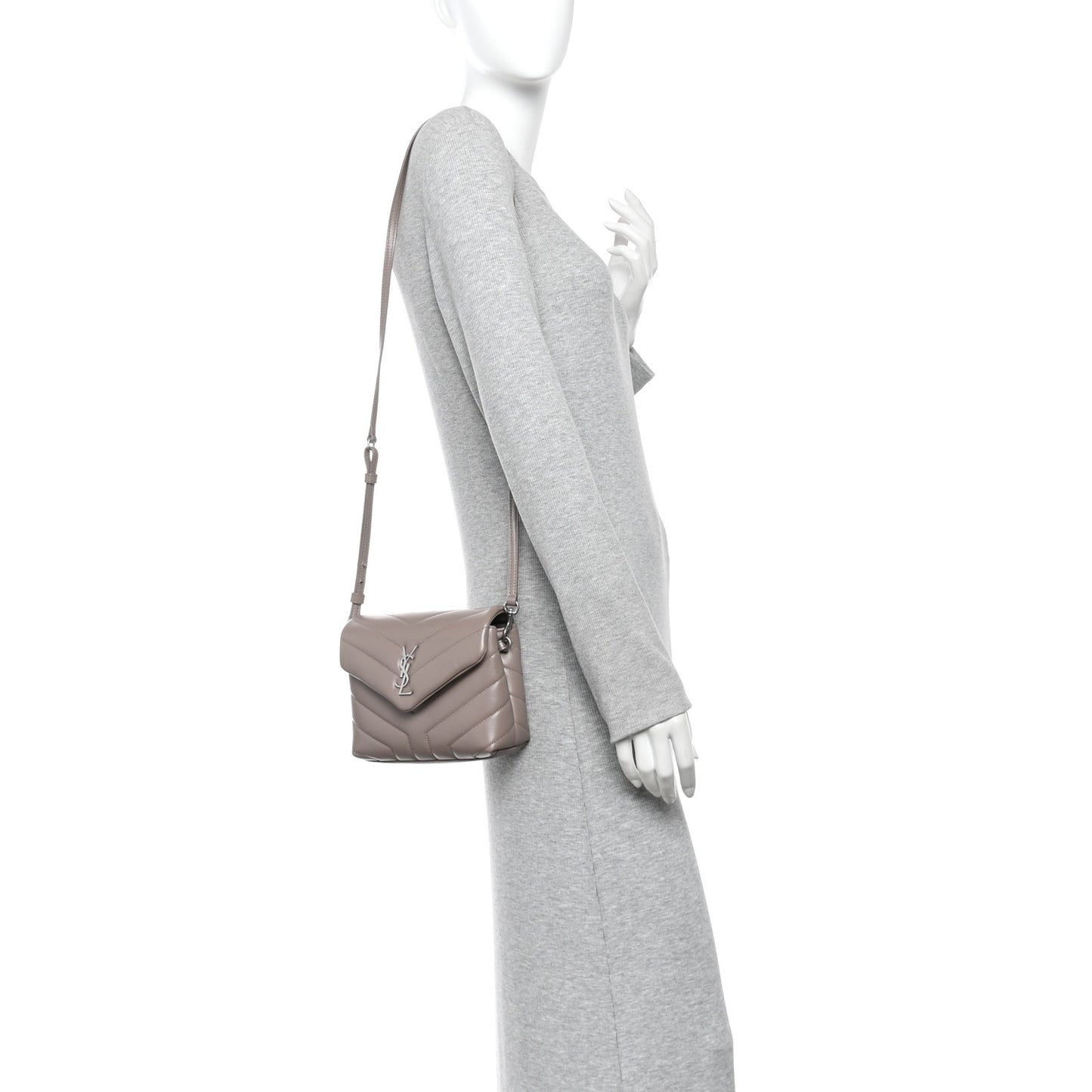 Calfskin Y Quilted Monogram Toy Loulou Crossbody Bag Mink