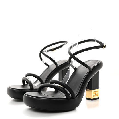 Fendi Nappa Baguette Ankle Strap 30/110mm Platform Sandals 39.5 Black 3 of 9