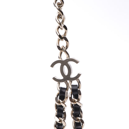 Chanel Glazed Calfskin CC Camellia Chain Necklace Gold Black 4 of 11