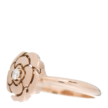 Chanel 18K Rose Gold Diamond Extrait de Camelia Ring 49 4.75 3 of 6