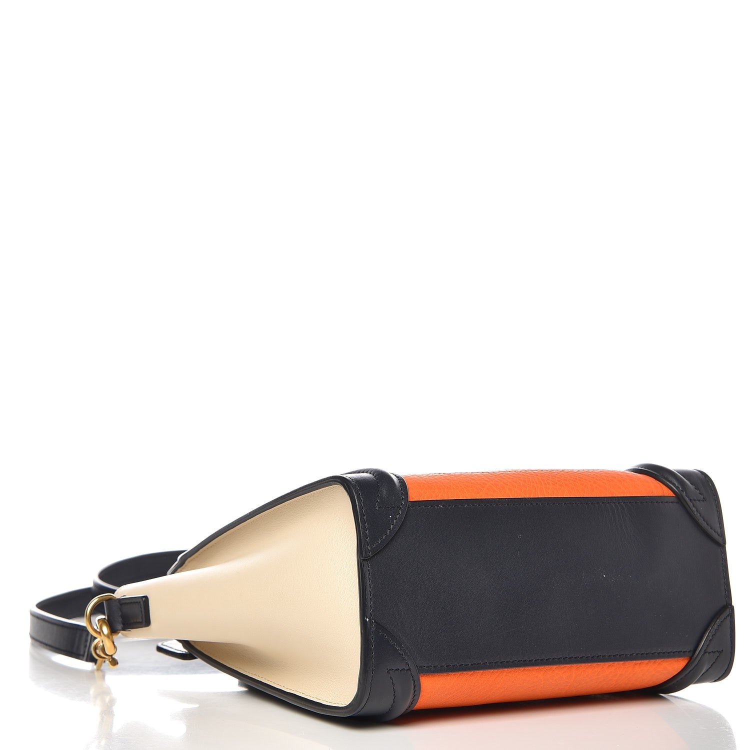 Celine Elephant Calfskin Nano Tri-Color Luggage Bright Orange 5 of 8