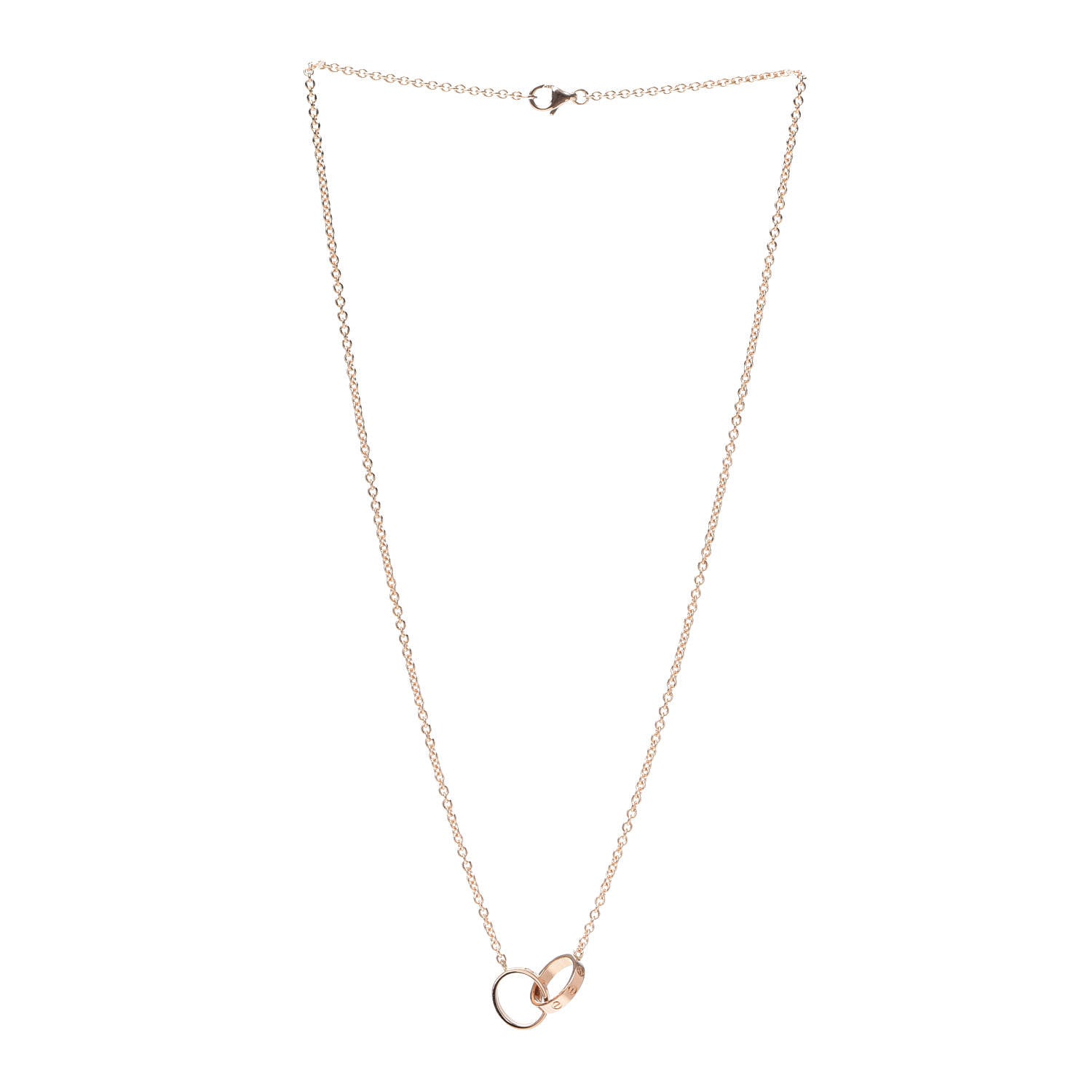 Cartier 18K Pink Gold Interlocking LOVE Necklace 3 of 8