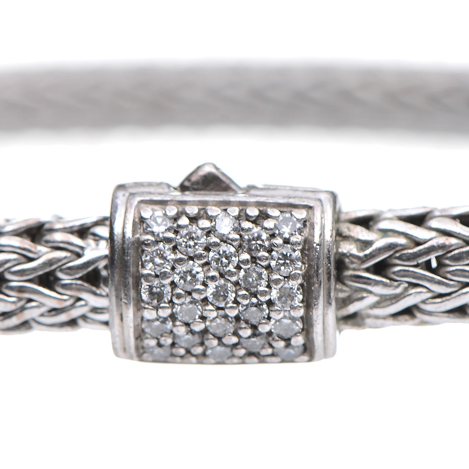 John Hardy Sterling Silver Diamond Classic Chain Bracelet M 3 of 5