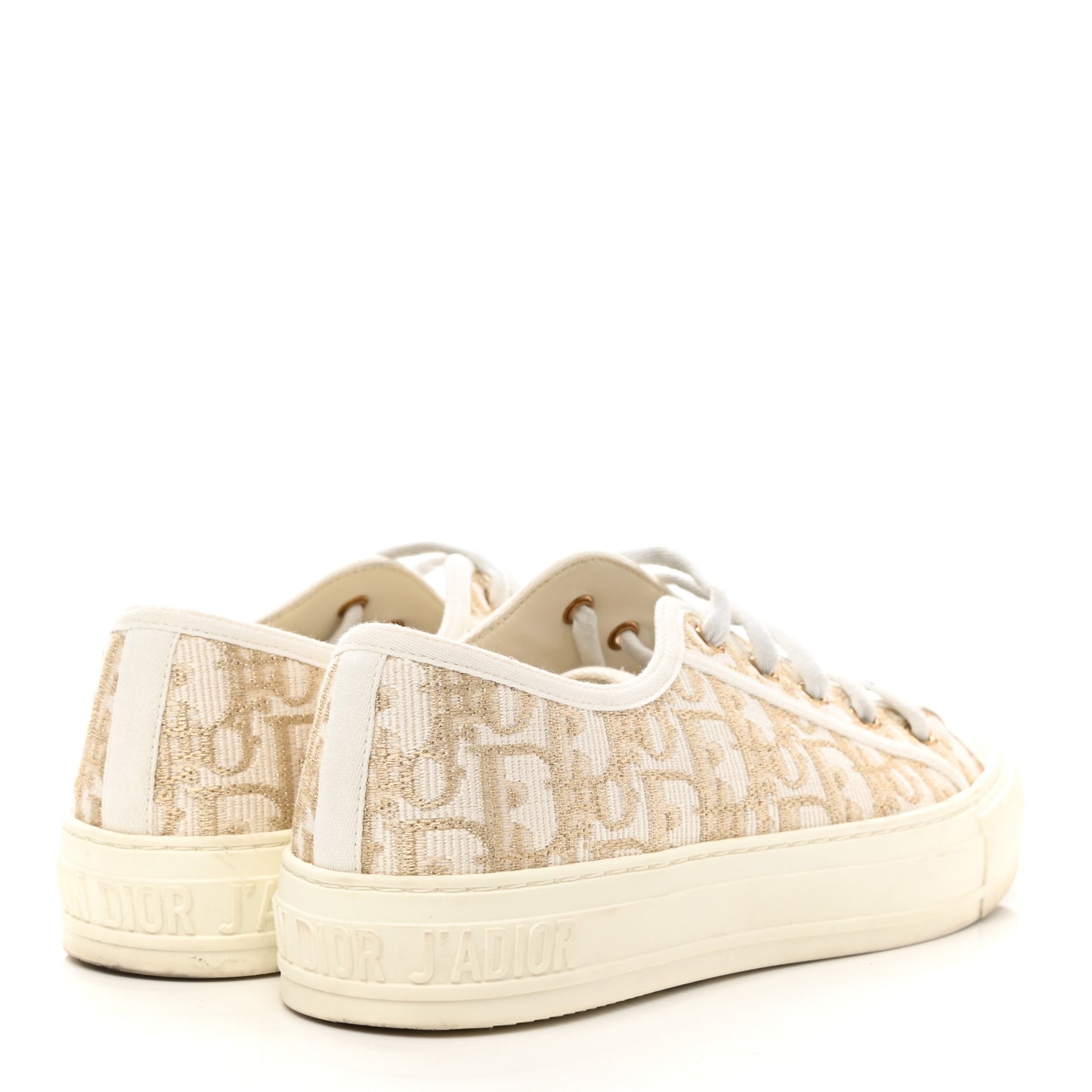 Canvas Oblique Walk'N'Dior Low Top Sneakers 39 Gold