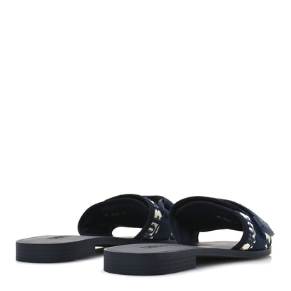 Christian Dior Nylon Oblique Dio(r)evolution Slide Sandals 41 Deep Blue 5 of 9