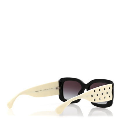 Chanel Acetate Quilted CC Rectangle Sunglasses 5483-A White Black 4 of 8