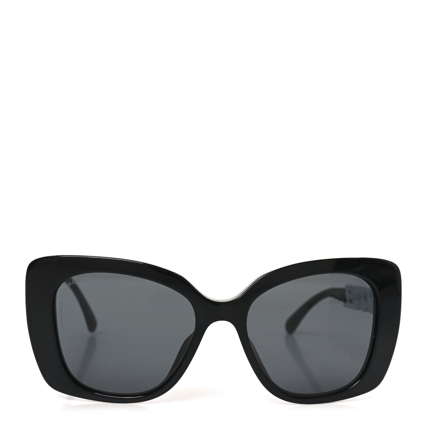 Chanel Acetate Strass Square Sunglasses 5422-B-A Black White 2 of 7